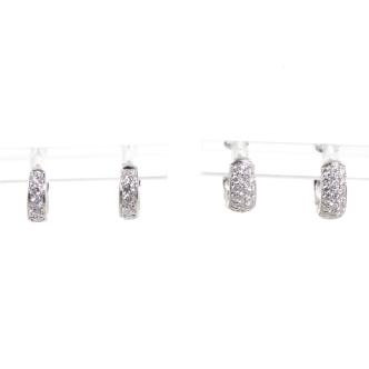 Set of 2 Diamond Huggie Earrings