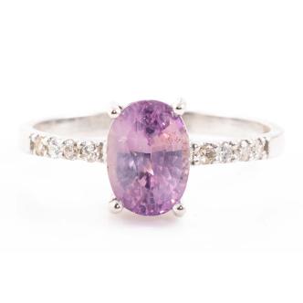 Padparadscha Sapphire and Diamond Ring