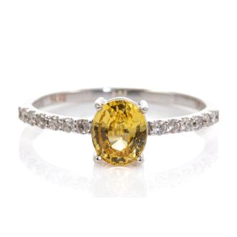 Unheated Ceylon Sapphire & Diamond Ring