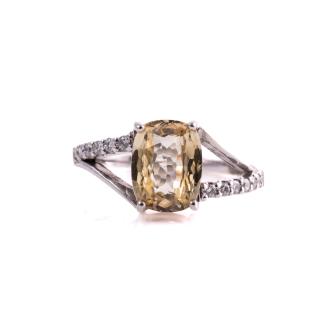 Unheated Sapphire and Diamond Ring