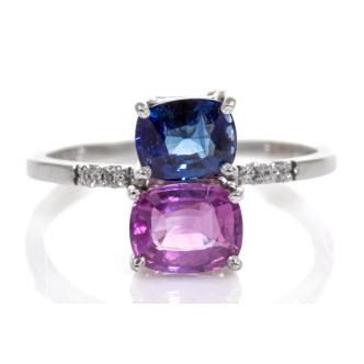 Ceylon Unheated Sapphire & Diamond Ring