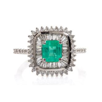 1.04ct Colombian Emerald & Diamond GSL