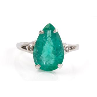 3.93ct Zambian Emerald Ring GSL