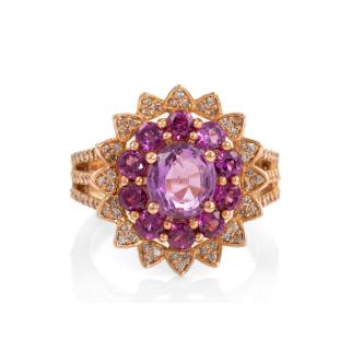 Madagascar Pink Sapphire & Diamond Ring