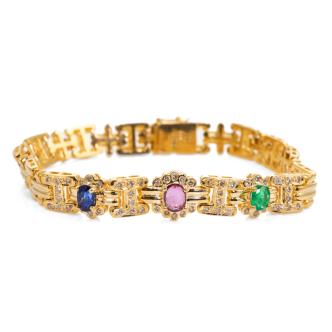 Ruby, Sapphire & Emerald Bracelet