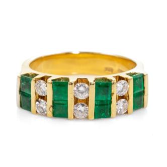 0.80ct Emerald and Diamond Ring