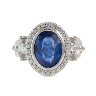 3.26ct Ceylon Sapphire & Diamond Ring