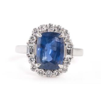 5.02ct Ceylon Sapphire & Diamond Ring