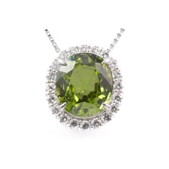 10.23ct Peridot and Diamond Pendant