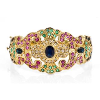 9.00ct Multi-Coloured Gemstone Bangle