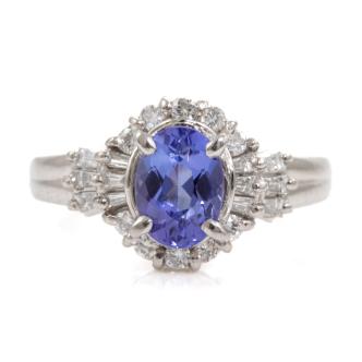 1.01ct Tanzanite and Diamond Ring