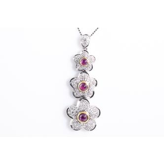 0.63ct Ruby and Diamond Pendant
