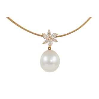 13.1mm South Sea Pearl & Diamond Pendant