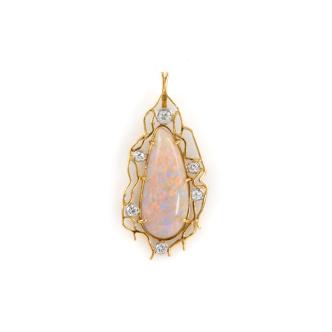 Opal and Diamond Pendant