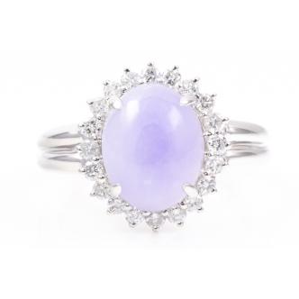 4.16ct Lavender Jade and Diamond Ring