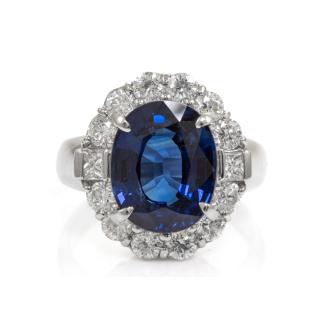 5.71ct Sapphire and Diamond Ring GIA