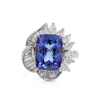 6.63ct Tanzanite and Diamond Ring