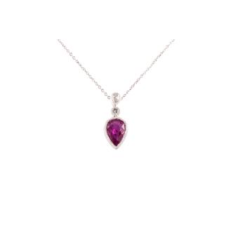 1.58ct Ruby and Diamond Pendant GIA