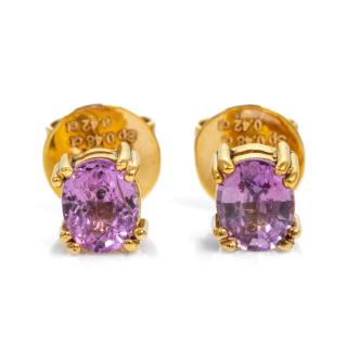 Unheated Ceylon Sapphire Stud Earrings
