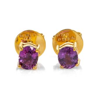 Unheated Ceylon Sapphire Stud Earrings