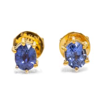 Ceylon Sapphire Stud Earrings