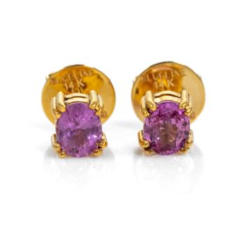 Unheated Ceylon Sapphire Stud Earrings