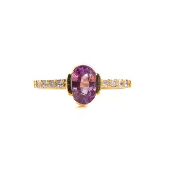 Unheated Ceylon Sapphire & Diamond Ring
