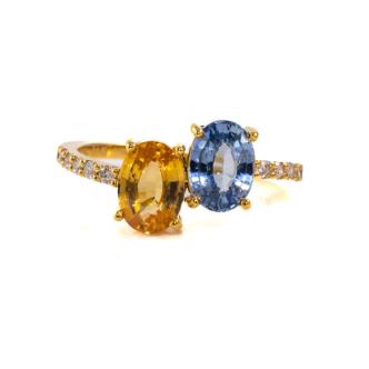 Unheated Ceylon Sapphire & Diamond Ring