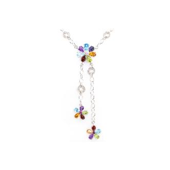 Mixed Gemstone and Diamond Necklace