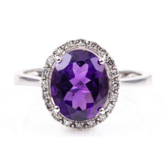 2.34ct Amethyst and Diamond Ring