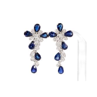 Ceylon Sapphire and Diamond Earrings