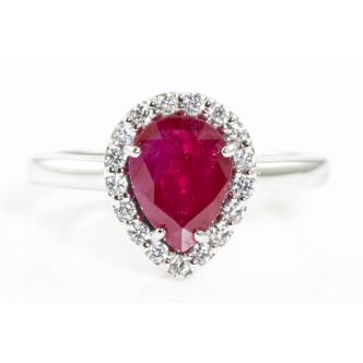 Burmese Ruby and Diamond Ring GSL
