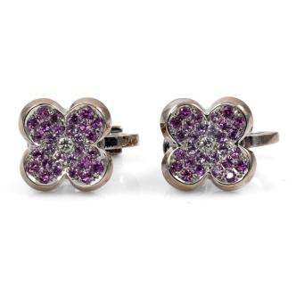 Pink Sapphire and Diamond Earrings