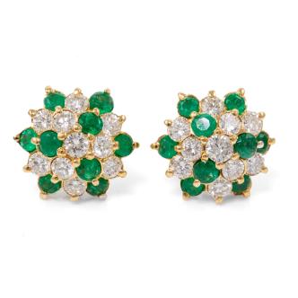 0.88ct Emerald and Diamond Earrings
