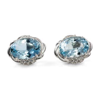 14.72ct Aquamarine and Diamond Earrings