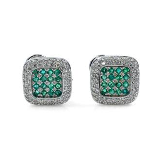 1.23ct Emerald and Diamond Earrings