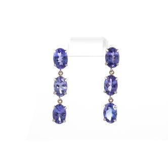 1.35ct Tanzanite and Diamond Earrings