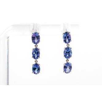 1.35ct Tanzanite and Diamond Earrings