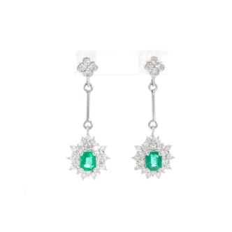 0.54ct Emerald and Diamond Earrings