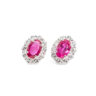 1.17ct Ruby and Diamond Earrings
