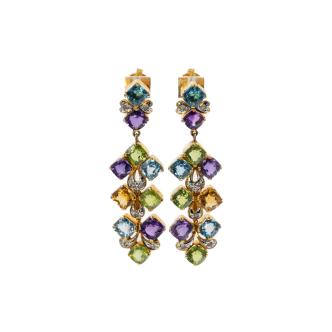Mixed Gemstone & Diamond Earrings