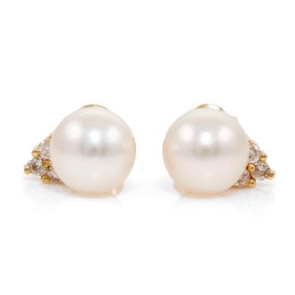 Pearl and Diamond Earrings