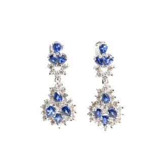 3.98ct Sapphire and Diamond Earrings
