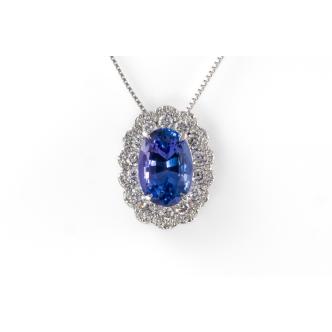 4.62ct Tanzanite and Diamond Pendant