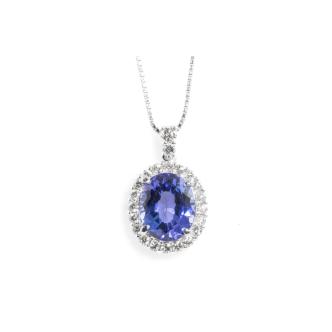 2.81ct Tanzanite and Diamond Pendant