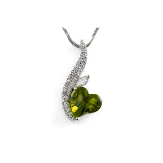 3.66ct Peridot and Diamond Necklace
