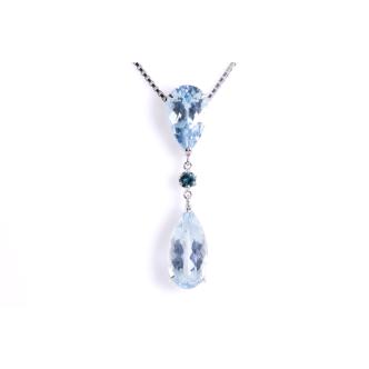 6.04ct Aquamarine and Diamond Necklace