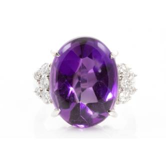 11.66ct Amethyst and Diamond Ring