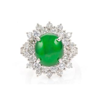 4.80ct Jadeite and Diamond Ring