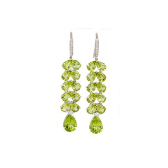 39.60ct Peridot and Diamond Earrings